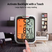 LABART TP358 Bluetooth Thermometer Smart temperature and humidity sensor with built-in clock and backlit display